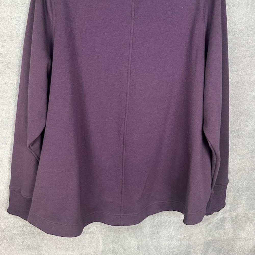 Athleta Cozy Karma Twist Neck Sweatshirt Womens 2X Purple Comfort Travel Stretch - Picture 7 of 15